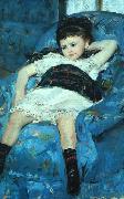 Mary Cassatt Little Girl in a Blue Armchair Norge oil painting reproduction